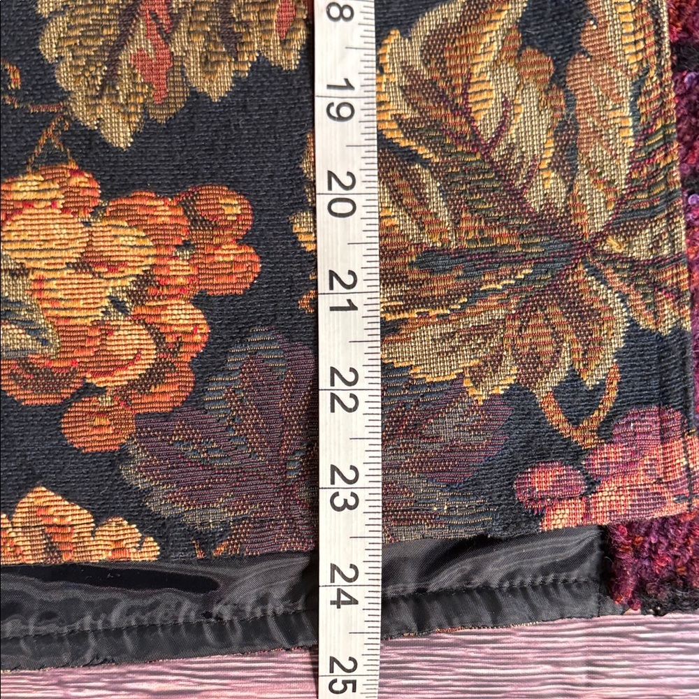 Floral and Grapevine Tapestry Jacket Knit Sleeves. Eclectic Grandma. Vintage - Picture 10 of 14